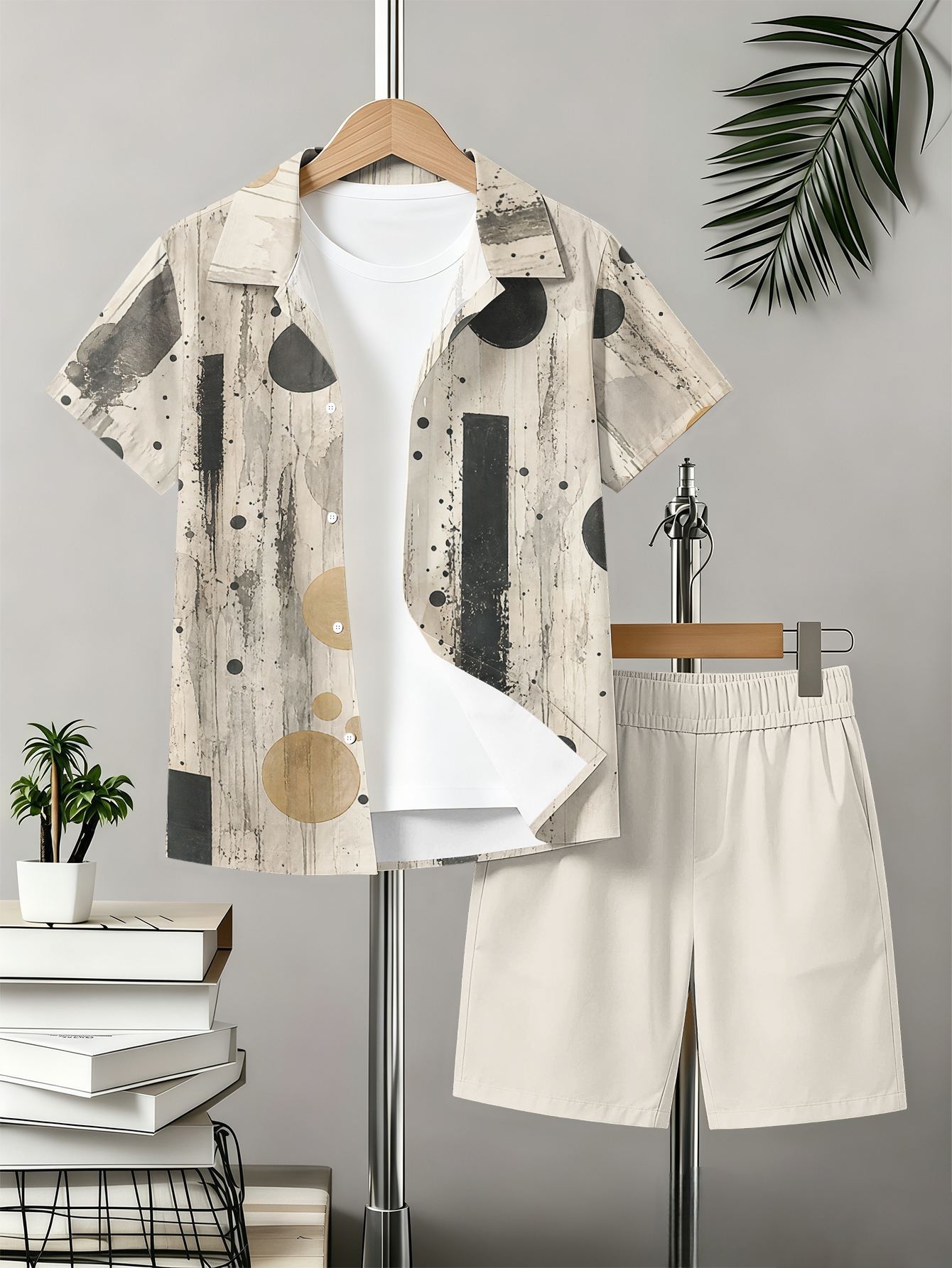 Boys 3d Printed T-shirt And Shorts Set With Pattern Designs_voghion.com