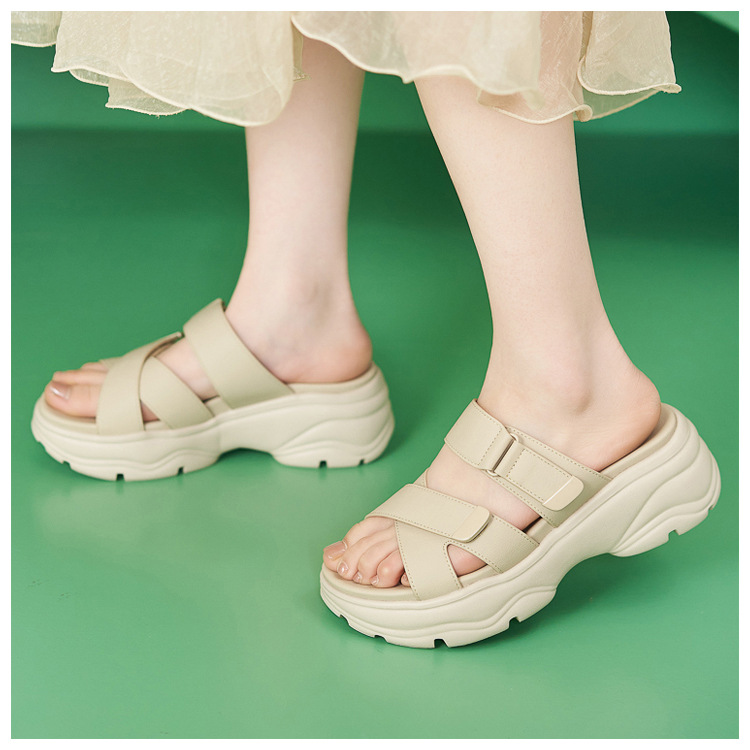 Dép sandal nữ đế dày quai chữ V có dán chống trượt phong cách thể thao — màu hồng, Xanh ngọc lam tốicolor, màu mơ chi tiết 7