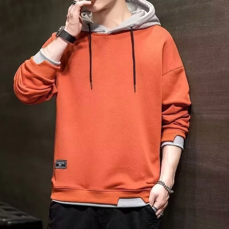 Sweatshirt Men's Hooded Spring and Autumn Ins Hong Kong Style Loose Trendy Brand Letter Printed All-match Jacket 2024 New