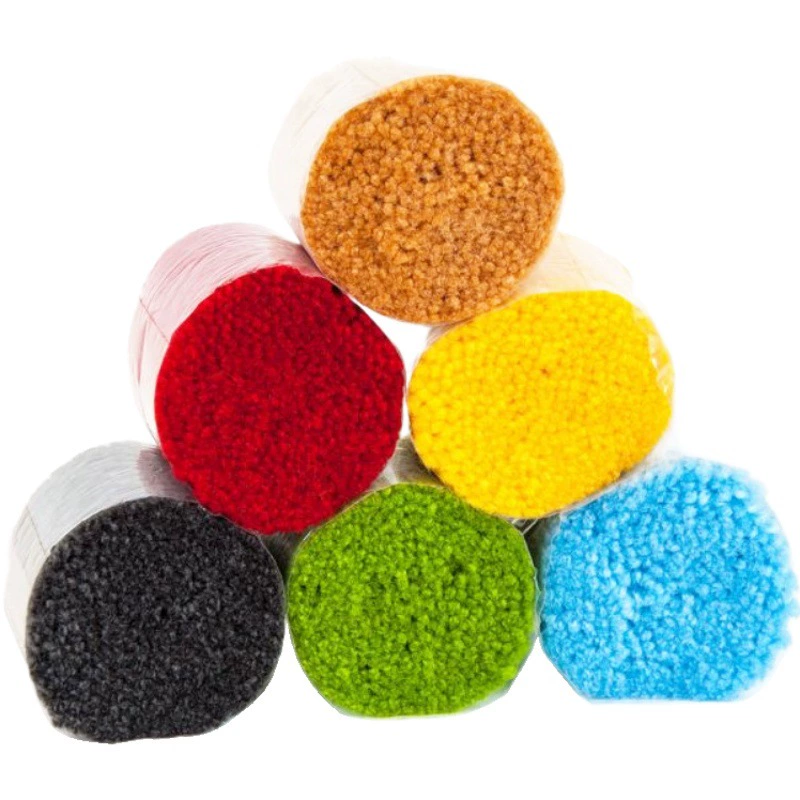 Прямые поставки с фабрики: оптовая продажа разноцветной двухсторонней акриловой пряжи для вышивки ковров, тонкой вязки, 6 см/3 мм, от производителя.