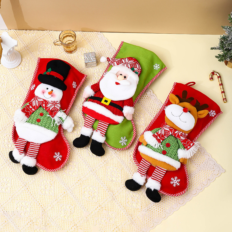 クリスマス装飾用品サンタクロース子供靴下クリスマスツリーペンダントクリスマス靴下プレゼント袋趙之李|undefined