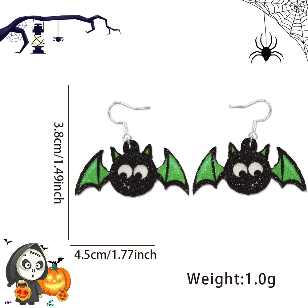 Amazon nuevos pendientes de Halloween araña murciélago pendientes adultos niños decoración de fiesta horrores extraños pendientes