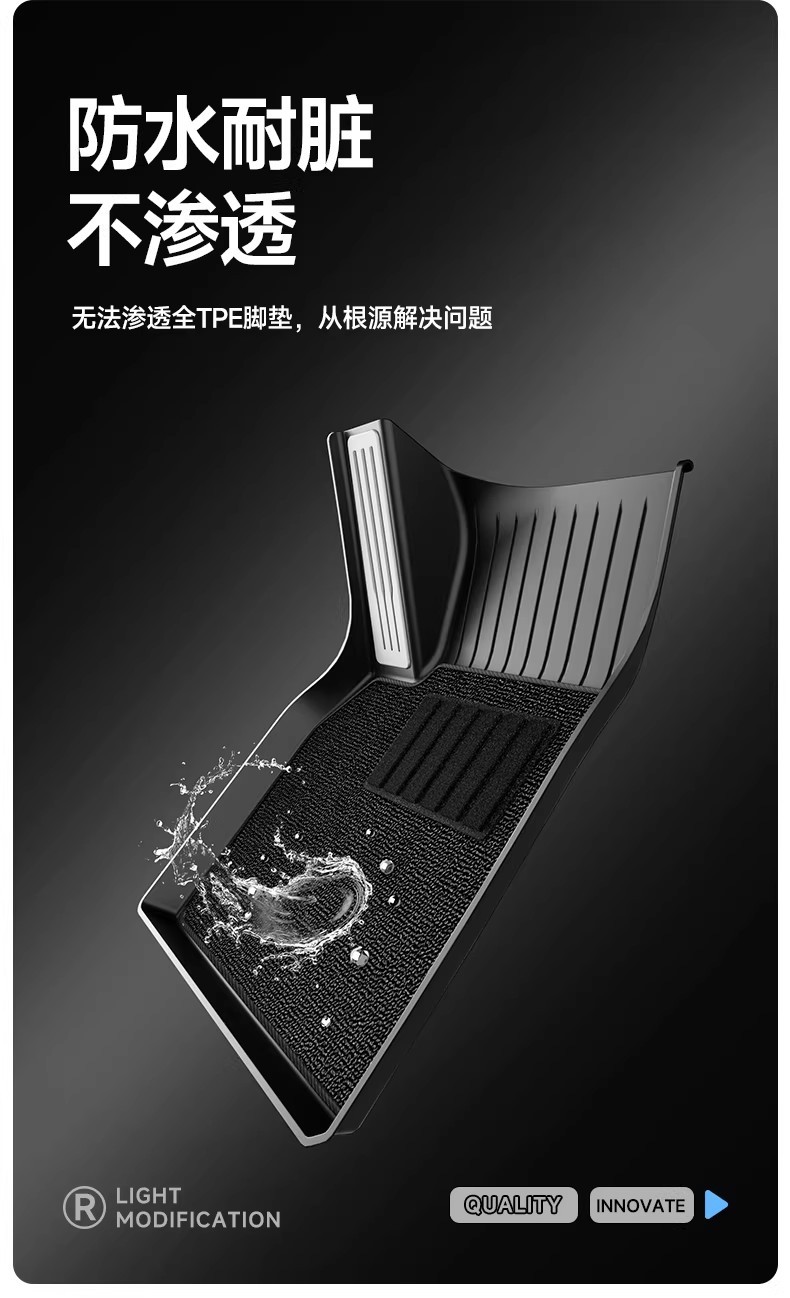 Suitable for the Updated Version of Model Y/Yl/3 Tesla, Full-Coverage Tpe Floor Mats, Official Website Tesla Accessories