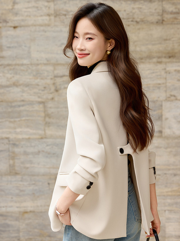 后开叉西装外套女春秋2025新款气质高级感女士超好看通勤西服上衣|undefined