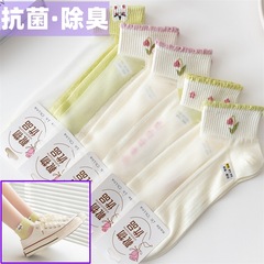襪子女夏季玻璃絲薄款女士短襪抗菌除臭日系棉底淑女風透明卡絲襪