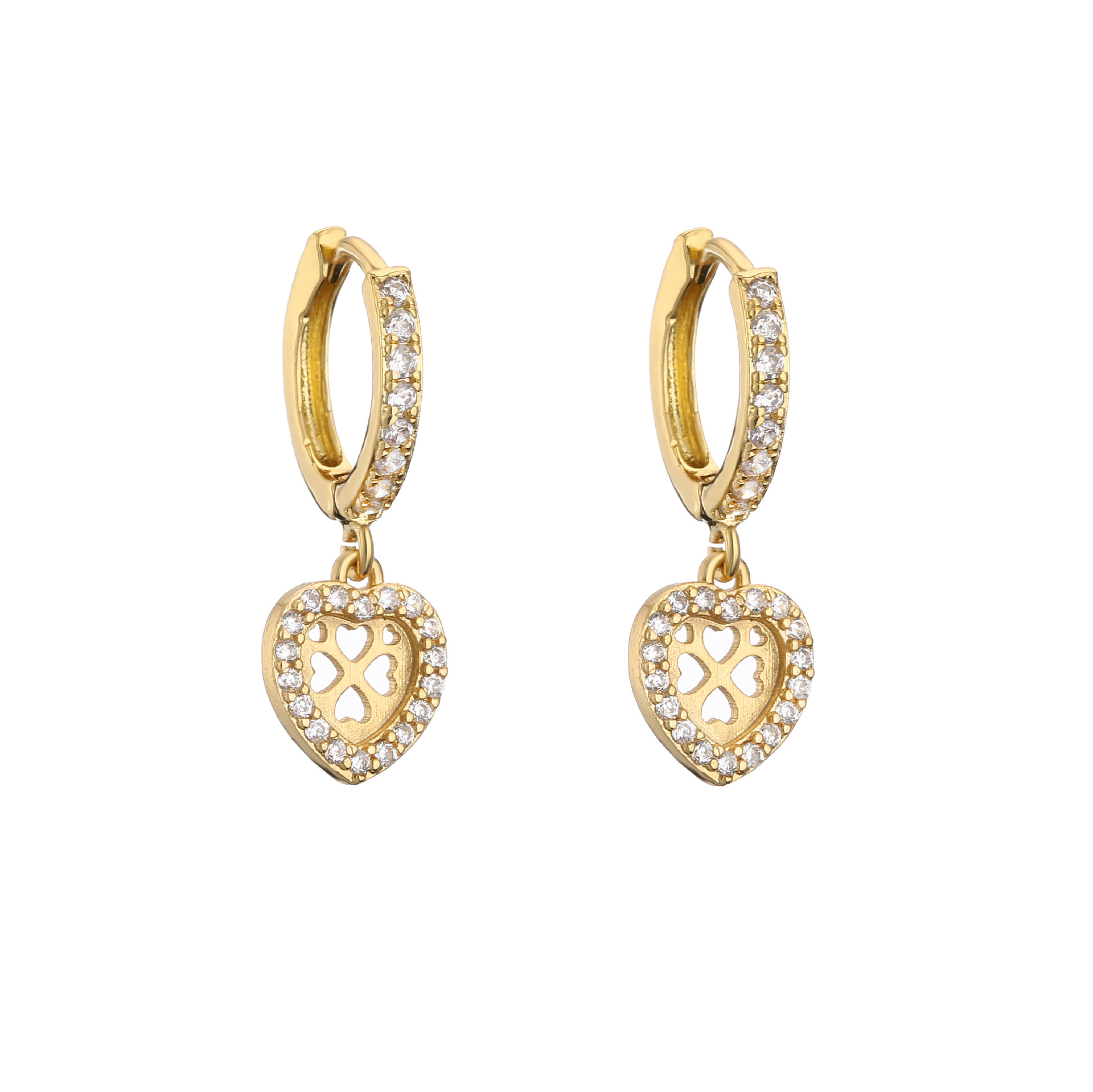 10g Weight Zircon Inlay Material Earrings Classification Wedding, Birthday Occasion Copper Material Geometric Pattern Women'S Gender Plating Design Fashion Style Fashion Geometric Plating Copper Zircon Earrings 10