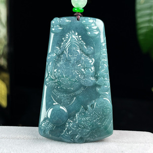 Hazardous Full Oil Green God of Wealth Jade Dragon Playing Pearl Jade Necklace Natural a Grade Jade Pendant Four Seasons Jewelry Jade Wholesale