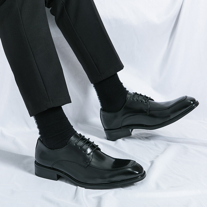 Comercio exterior al por mayor estilo británico puntiagudo zapatos de cuero hechos a mano ropa formal de negocios zapatos de novio de boda zapatos casuales de hombre image 5