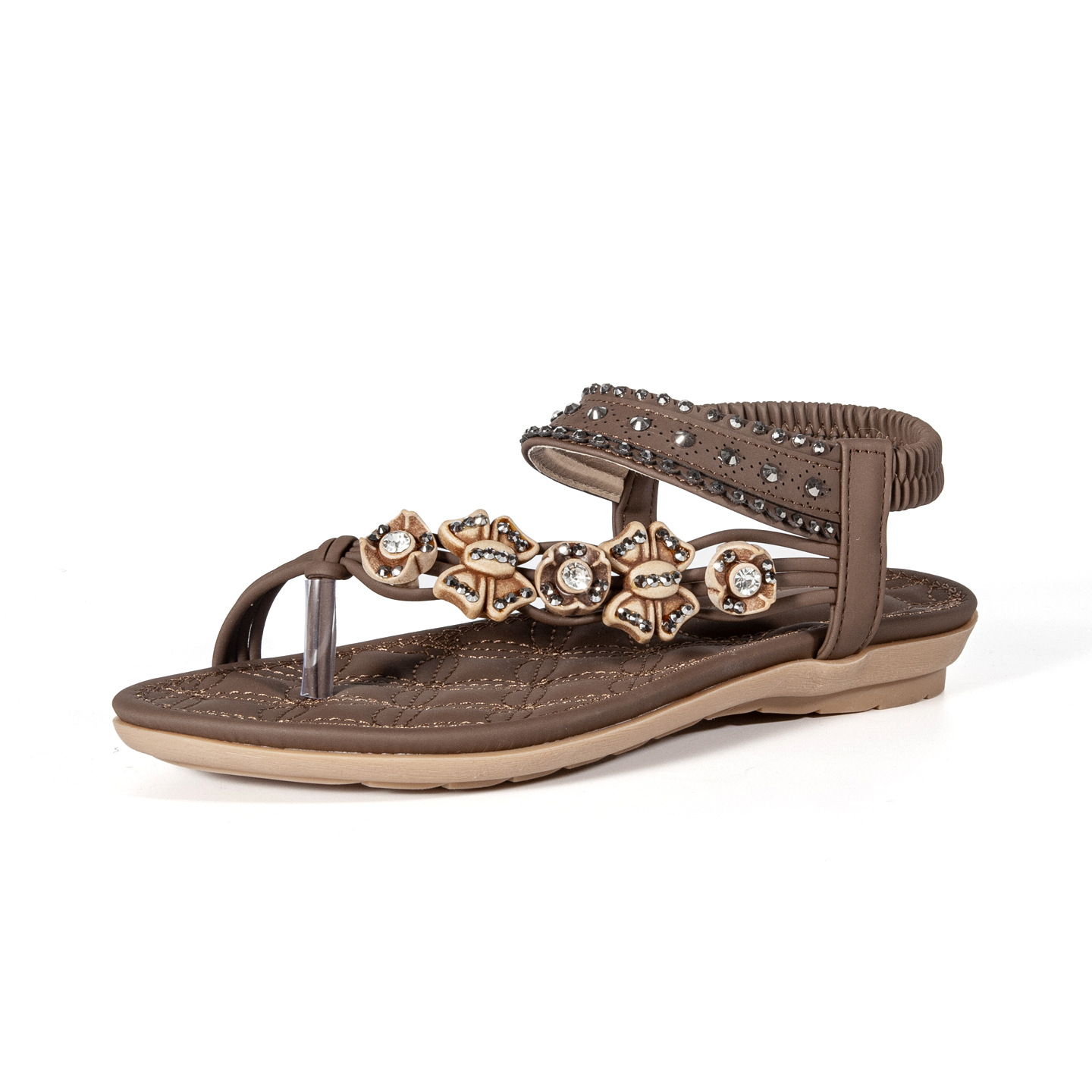 Women's Shoes, Summer Fashion Beach Vacation Flat Sandals With Beaded Toe Straps_desvips.com
