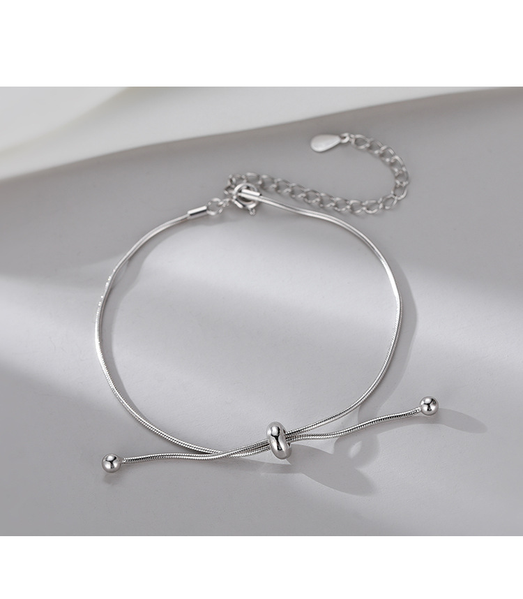Round Bead Snake Bone Adjustable Anklet For Women Jewelry_voghion.com