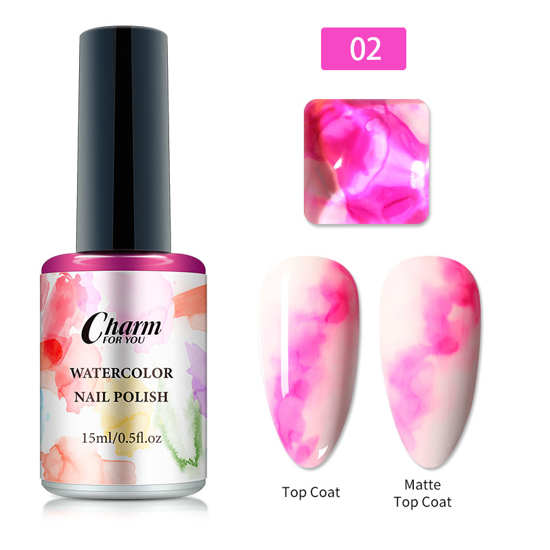En stock al por mayor nuevas manchas de tinta japonesa líquido mágico color burbuja agua japonés esmalte de uñas pegamento gradiente uñas arte manchas líquido