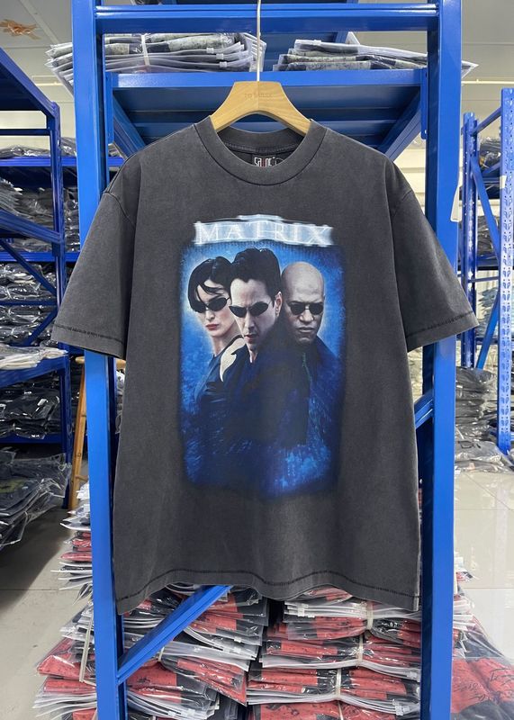 高品質 SAINT MICHAEL ICON ウォッシュ加工 オールド半袖 アメカジ レトロ プリント カップル Tシャツ 男女兼用|undefined