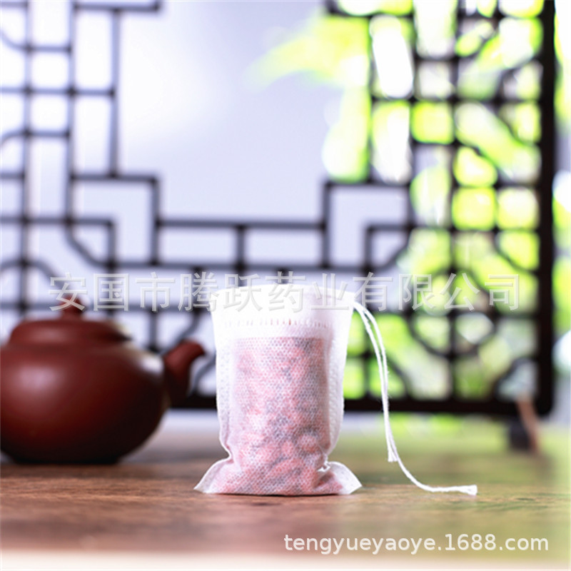 Drawstring Nonwoven Herbal Filter Bags for Decoction Tea Soup and Braising White 5.5x7 cm overview