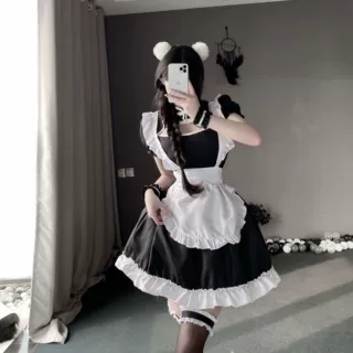 二次元女仆装cos可爱女佣万圣节lolita连衣裙洛丽塔cosplay服装
