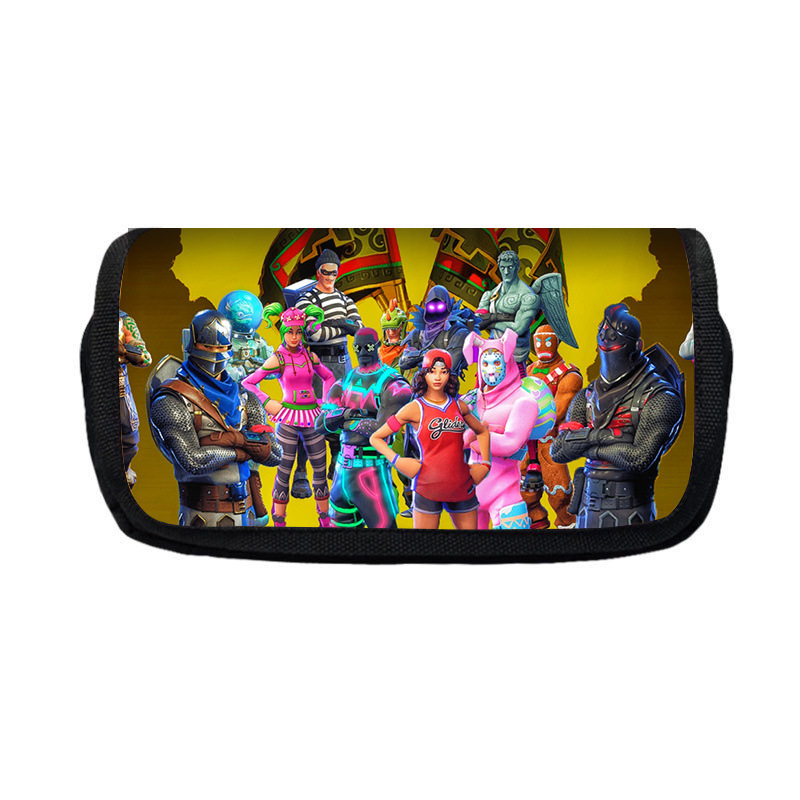 Nuevo salvaje bolsas de lápiz de estudiantes de gran capacidad caja de papelería personaje creativo de niños caja de lápiz doble lote transfronterizo