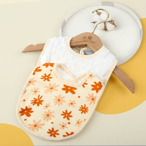 Baby bibs pure cotton bean velvet male baby saliva towel pure cotton waterproof autumn and winter thickened newborn bibs