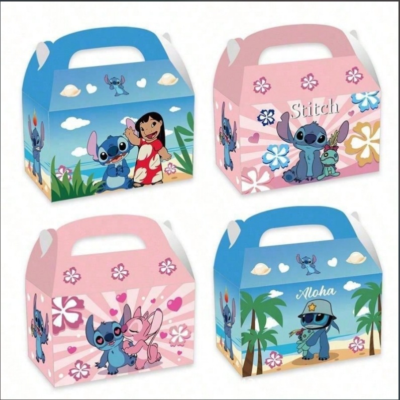外贸史迪奇仔Stich星际宝贝动漫生日派对糖果礼品手提纸盒子