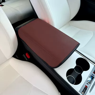 Armrest box pad | Pad - tesla-no-standard-wine-red