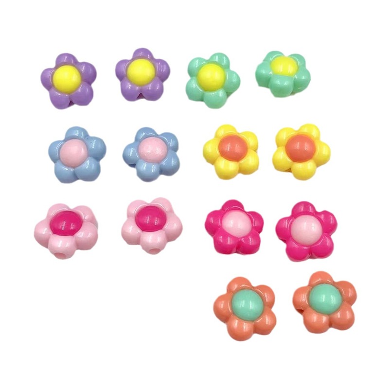 カラフルな2色/色メッキの小さな花の穴のビーズDIYブレスレットの携帯電話のチェーンのネックレスのビーズの材料の部品|undefined