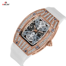 BELBI标比品牌酒桶形镶钻女士镂空轻奢石英手表厂家批发跨境电商