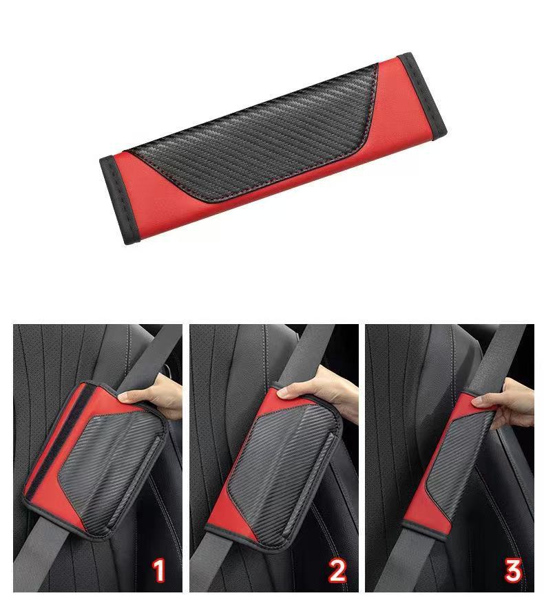 Car interior seat belt shoulder pad car simple leather color matching four seasons universal high-end car supplies protective cover