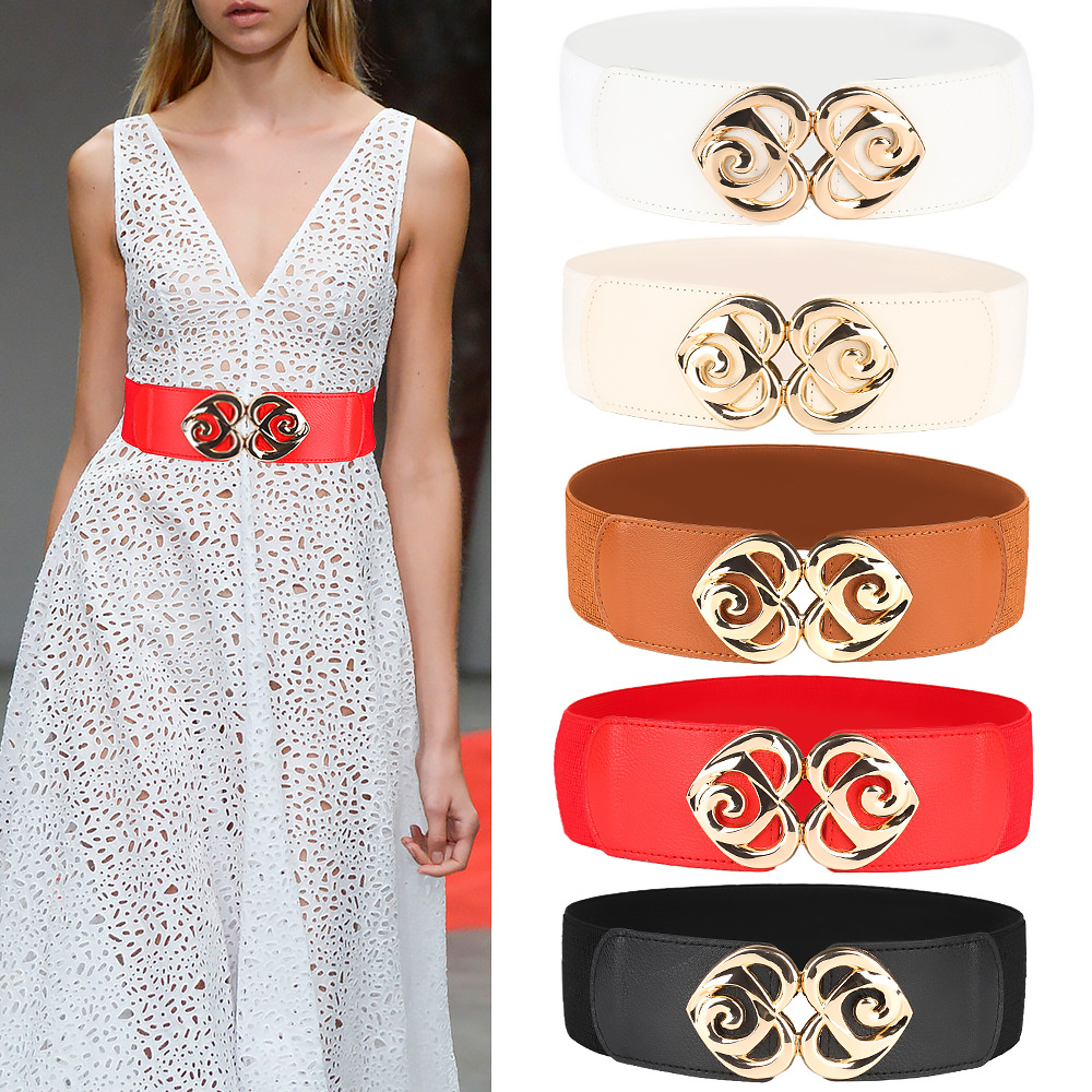 Love Elastischer breiter Bund für Damendekoration, Taillenabdeckungszubehör, vielseitiger Taillenverschluss, modischer und trendiger Damengürtel_voghion.com