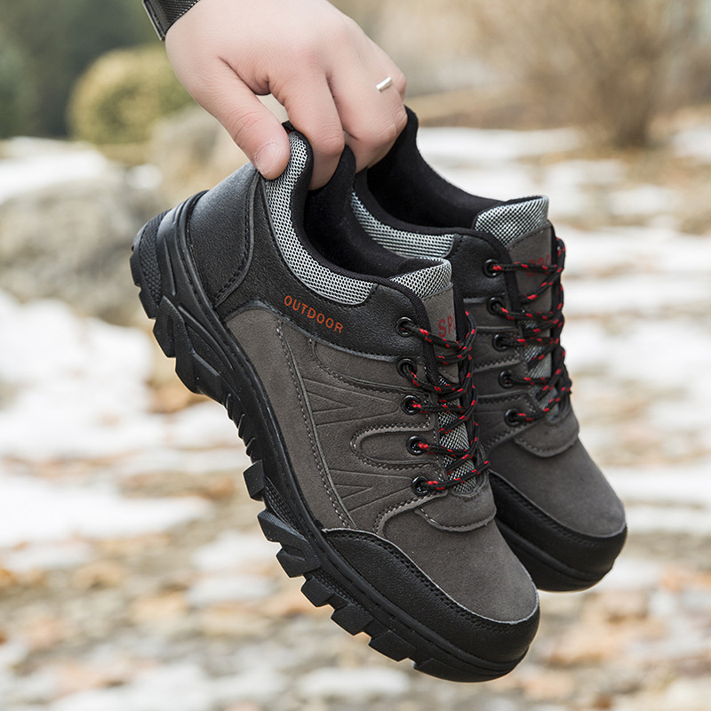 Grandes zapatos de montaña al aire libre para hombres, nuevos zapatos de trabajo de tacones planos redondos, moda casual, moda cómoda, zapatos de montaña