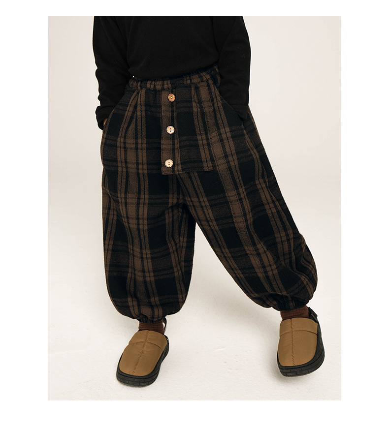 Cute Plaid Cotton Polyester Boys Pants display picture 4