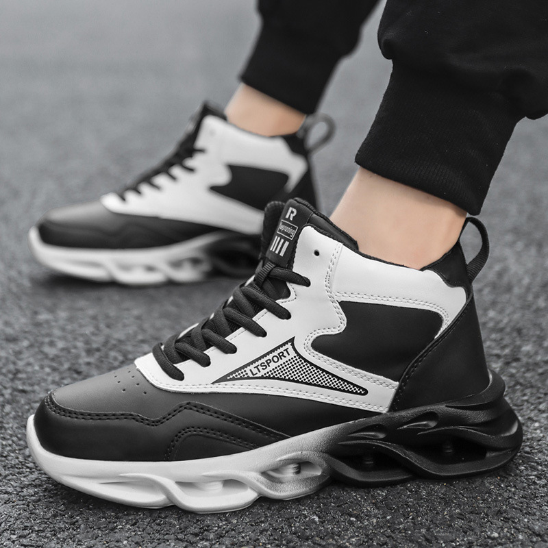 Spring Leather Waterproof Blade Sneakers 2021 New Men's Shoes Fashionable Soft Sole Casual Basketball Shoes for Men