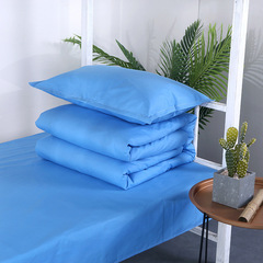 三件套學生工人員工藍色被套枕套被子床上用品四件套六件套