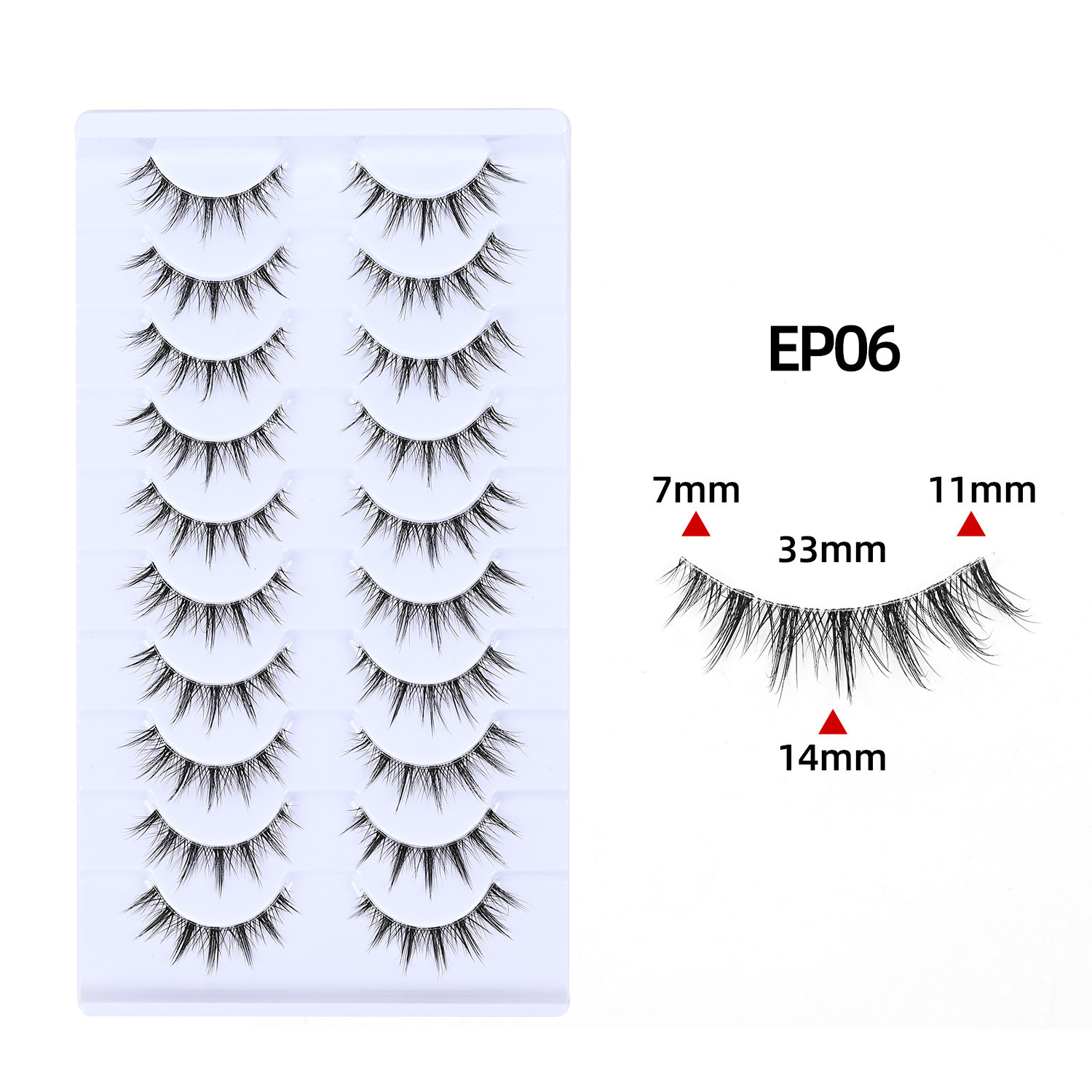 Nuevo asiático de una sola pieza de pestañas falsas, duro, natural, denso, COS, maquillaje tailandés, pequeño diablo, principiante diario