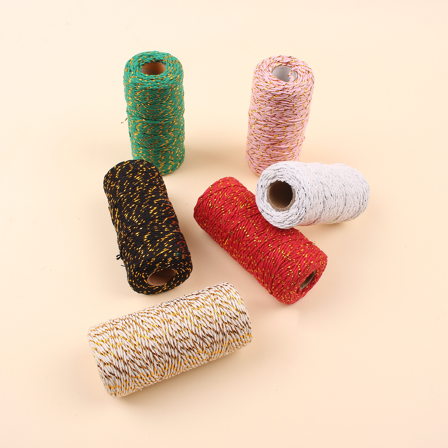 2mm手工编织彩色棉绳DIY工艺礼品包装100M一卷抽绳手工编织棉绳