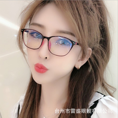 Cross-border exclusive flat light mobile phone computer anti-blue light men and women universal round frame rice nail style S6008 eye protection glasses 