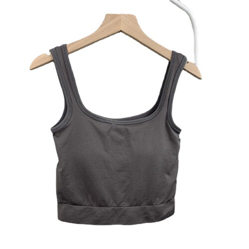 Cross-border summer solid color 1809 fixed chest pad, integrated cup, beautiful back, inner strap, bottoming chest wrap, anti-exposure top