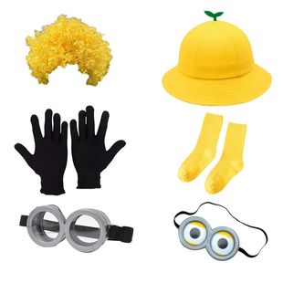 Six-One Minions Wig Big Glasses Despicable Me cosplay Props Halloween Ball Dress Props Yellow