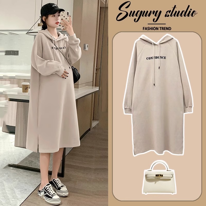 ins pregnant women's autumn and winter sweater long dress fashion casual western style women's spring and autumn fashionable top outer wear ins pregnant women's autumn and winter sweater long dress fashion casual western style women's spring and autumn fashionable top outer wear
