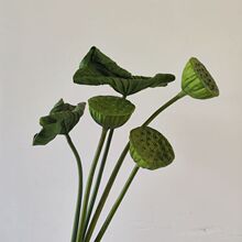 高档仿真花荷花荷叶组合套装PU手感假莲蓬莲花客厅中式套装绢插花