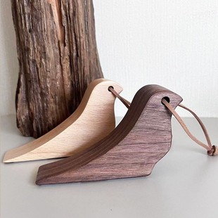 Simple Nordic Style Creative Solid Wood Door File Anti-pinch Hand Door Rear Wooden Blocker Walnut Bird Door Barrier