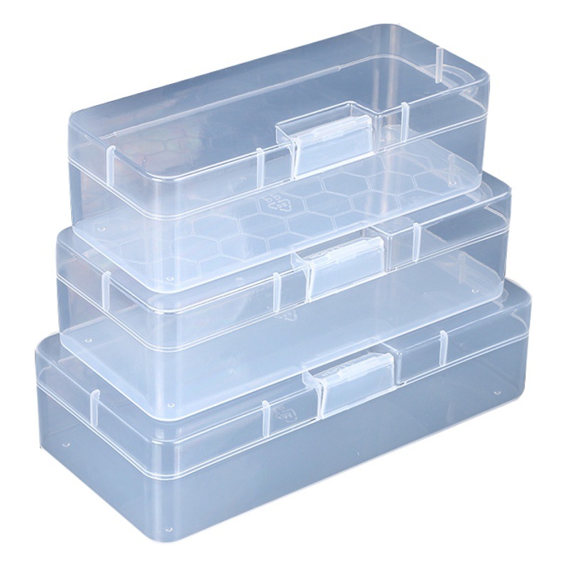 Caja de plástico rectangular caja de almacenamiento cuadrada de escritorio caja de almacenamiento de cosméticos caja de almacenamiento de plástico PP papelería caja de almacenamiento