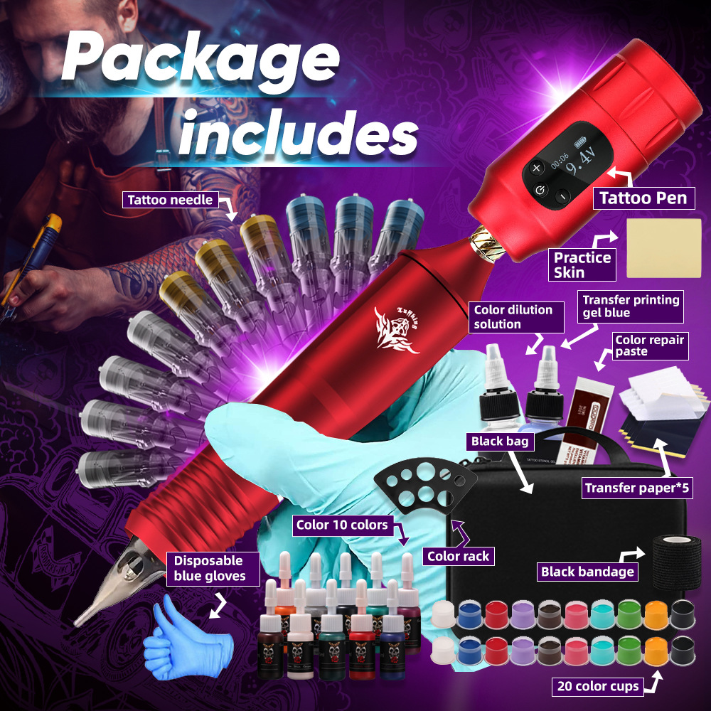 Tuffking máquina de tatuaje transfronteriza, herramienta de alimentación inalámbrica, pluma de tatuaje, máquina de motor de tatuaje