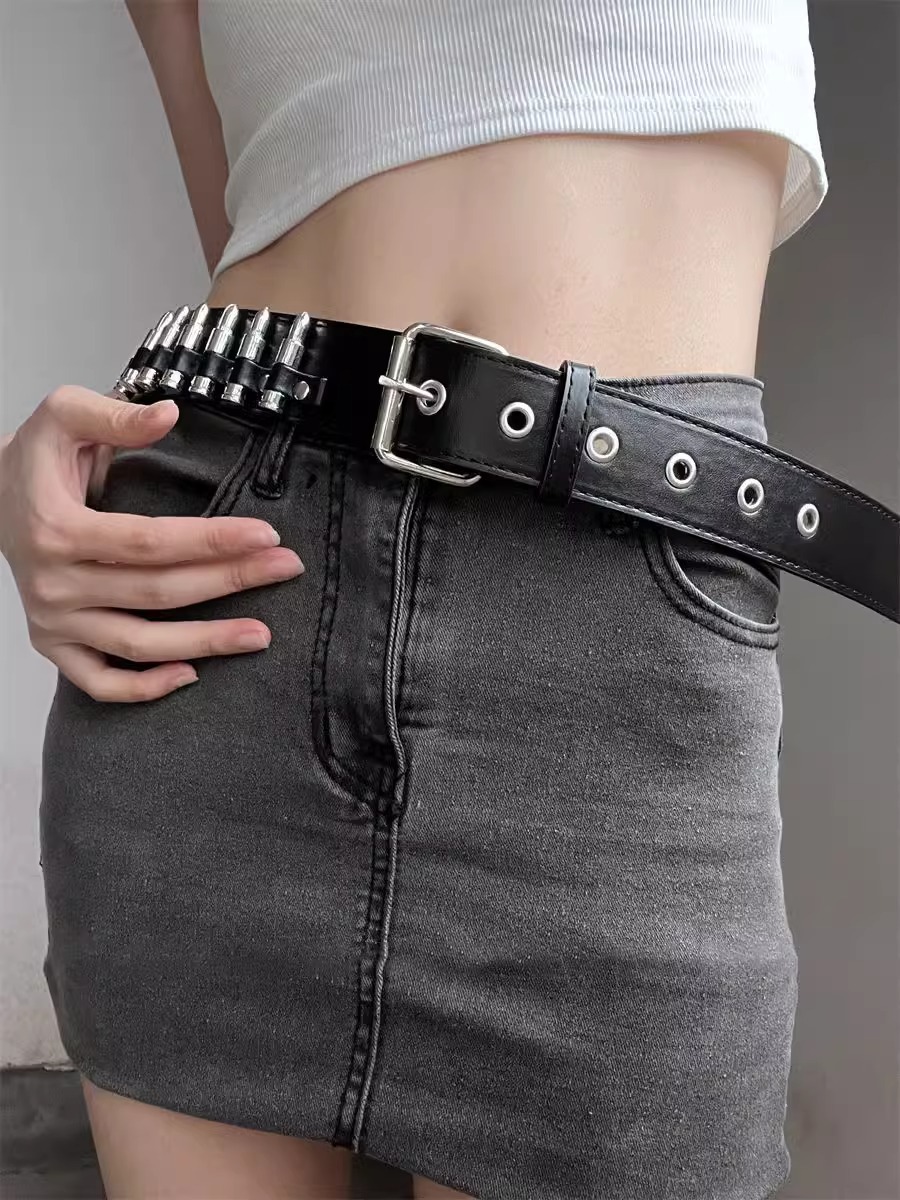Neuer cooler Y2k-Nietengürtel im Punk-Stil aus der Subkultur, Schwarz, Spicy Girl, personalisierter Jeans-Dekogürtel für Damen und Herren_voghion.com