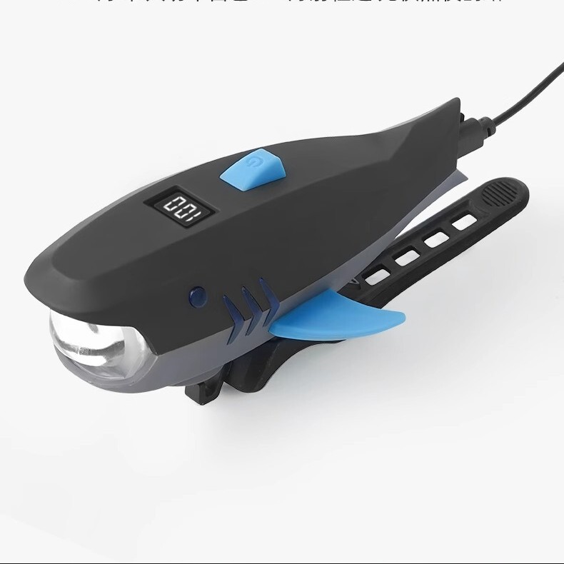 Bicycle Night Riding Headlight Horn Strong Light Waterproof Flashlight Children Mountain Road Night Lighting Riding Equipment