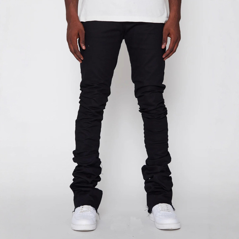 New Cross-Border Men's Straight-Leg Jeans, European and American Street Fashion, Popular on Instagram, Stretchy Patchwork Denim Stacked Pants New Cross-Border Men's Straight-Leg Jeans, European and American Street Fashion, Popular on Instagram, Stretchy Patchwork Denim Stacked Pants