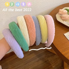 New Folded Mesh Face Mask Headband Accessory Wholesale, South Korean High-End Style Hair Clips, High Crown Sponge Headband for Women