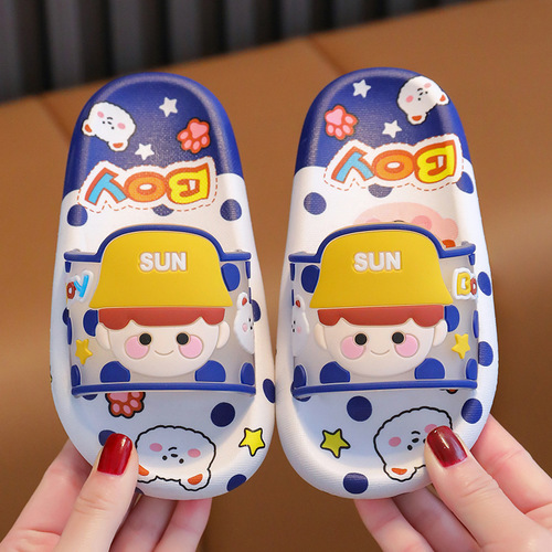 Children's Slippers Summer Cartoon Cute Indoor Silent Bathroom Boy Soft Sole Bathing Baby Girl Anti-Slip Cool Slippers