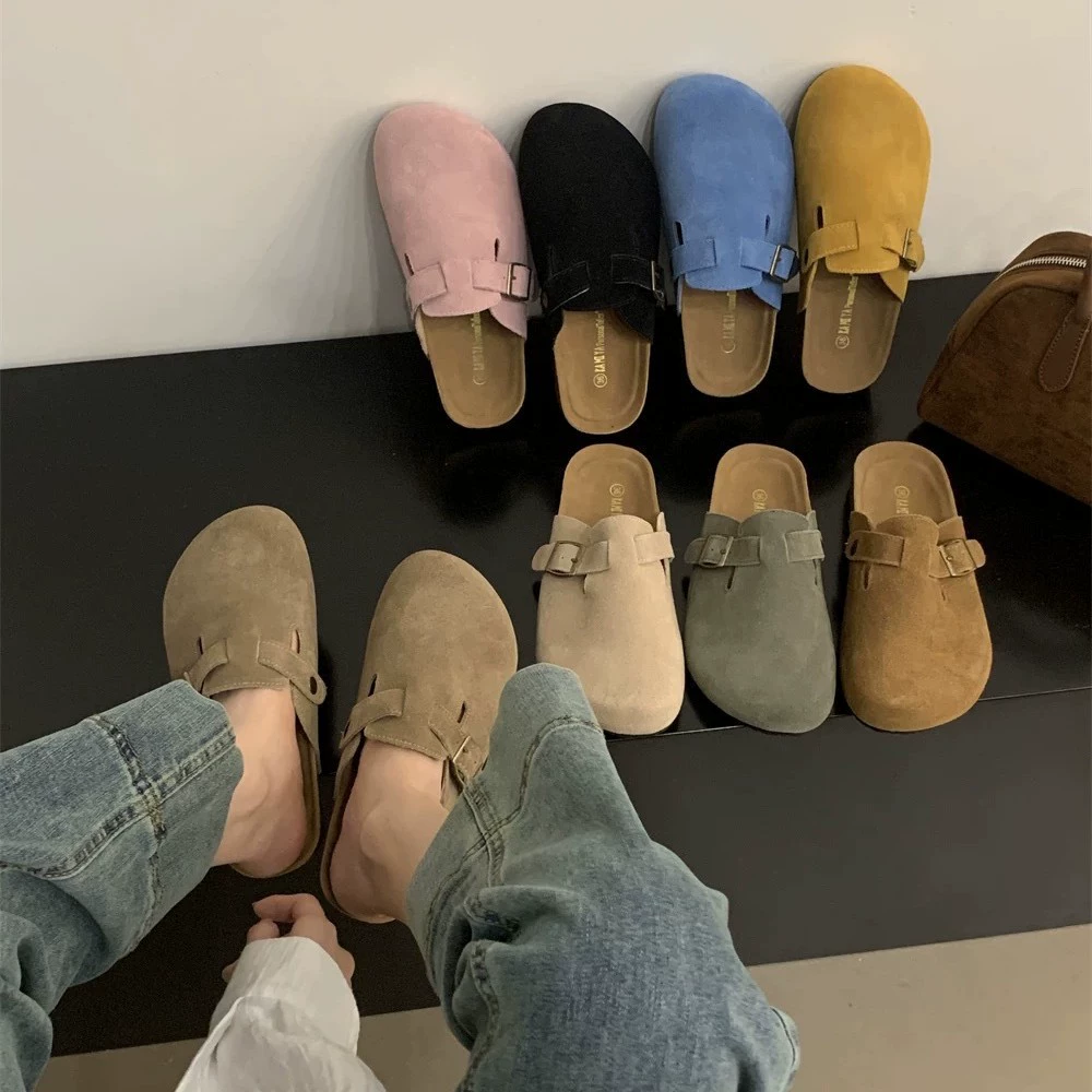 Кожаные ботинки Birkenn женские весенние и летние новые ретро мягкие подошвы на толстой подошве, полторы тапочек