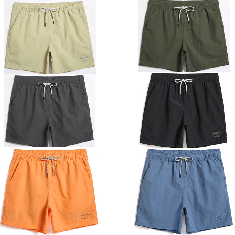 Factory direct summer gailang men's beach pants quick-drying loose plus size colorful short beach vacation solid color swimming trunks