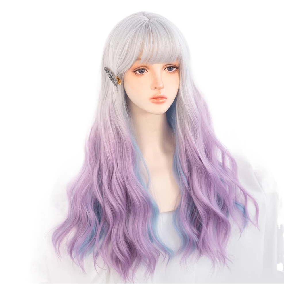 Peluca transfronteriza, pergamino femenino, juego de roles, fibra química teñida, accesorios de cine y televisión, peluca, peluca cos