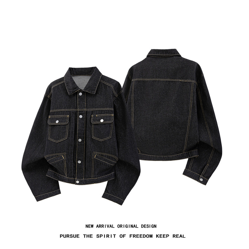 American Retro Vintage Raw Denim Silhouette Denim Jacket for Men, New Spring and Autumn Street Fashion, Cool and Rugged Workwear Jacket American Retro Vintage Raw Denim Silhouette Denim Jacket for Men, New Spring and Autumn Street Fashion, Cool and Rugged Workwear Jacket