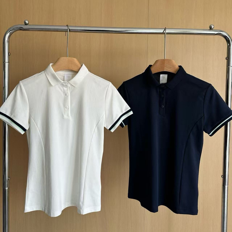 【Yy5151】Women's Summer Work Clothing Casual Golf Lapel Polo Short-Sleeved T-Shirt